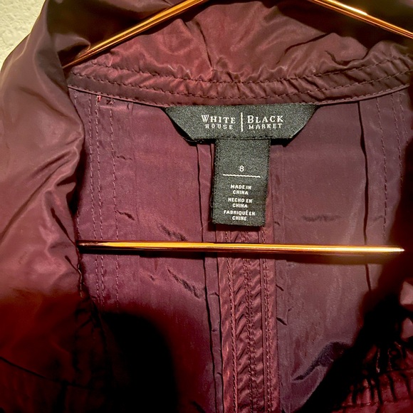 White House Black Market maroon wind breaker jacket size 8 - Picture 5 of 9